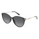 Fossil 2137/G/S Damen-Sonnenbrille Vollrand Cateye Propionat-Gestell, schwarz