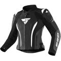 SHIMA Miura 2.0 Veste en cuir de moto pour dames, noir-blanc, taille 38 pour Femmes