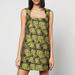 Floral-Jacquard Mini Dress