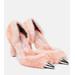 Dagger Faux Fur-trimmed Pumps