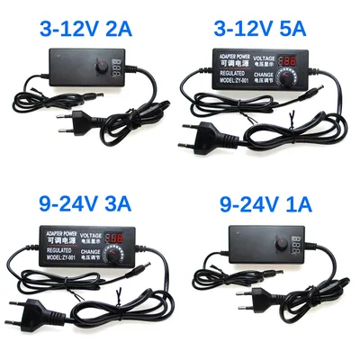 AC DC Adjustable Power Supply 3V 5V 6V 9V 12V 15V 18V 24V 1A 2A 5A AC/DC Switching Power Supply