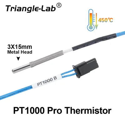 R Trianglelab PT1000 Pro Thermistor Cartridge high temperature 450C for printer Volcano v6 hotend rapido dragon PEI carbon fibe