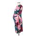 Hello Miz Casual Dress: Pink Floral Motif Dresses - Women's Size Large Maternity