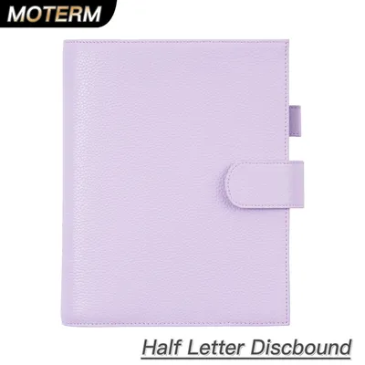 Moterm Discbound Series Half Letter Cover Genuine Pebbled Grain Cowhide Junior Expansion Disc Bound