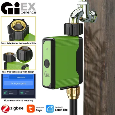 ZIGBEE WIFI Garden Watering Timer Smart Sprinkler Drip Irrigation System Built-in Water Flow