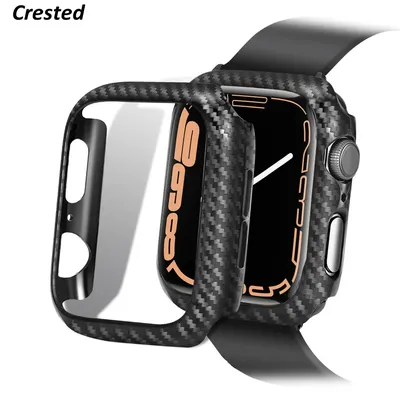 Cover For Apple watch case 44mm 40mm 45mm 41mm 42mm 38mm Carbon fiber Bumper Protector iWatch series