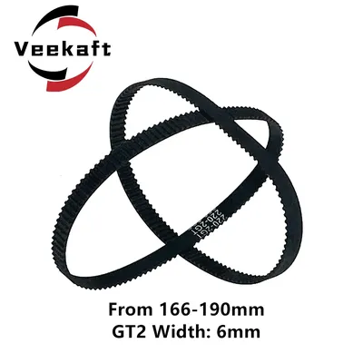 1pcs 3D Printer Parts GT2 6mm Closed Loop Rubber Timing Belt 162 164 166 168 170 172 174 176 178 180