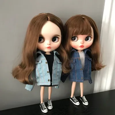 1pcs Blythe Clothes Fashion Denim Clothing and Denim Jacket for Blythe OB24 Azone 1/6 Doll
