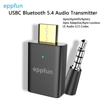 eppfun AK3040ProMax LE Audio USB C Bluetooth 5.4 Audio Transmitter with Aptx Adaptive Low Latency LC3 for Game PS5 PS4 Phone PC
