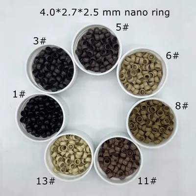 3000 pcs/Lot 4.0*2.7*2.5 mm Black nano micro rings copper micro beads For Nano Ring Hair Extensions