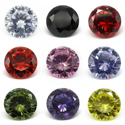 1.0~10.0mm AAAAA Various Color Loose Cubic Zirconia Stone Round Brilliant Cut CZ Stone Synthetic Gems For Jewelry