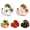 Newborn Baby Shoes Baby Boy Girl Shoes Girl Classic Bowknot Rubber Sole Anti-slip PU Dress Shoes First Walker Toddler Crib Shoes