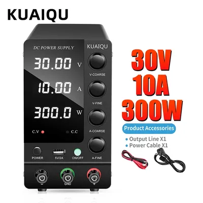 KUAIQU 30V 10A DC Power Supply Adjustable Digit Display Mini Laboratory Power Supplies Voltage