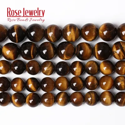 AAAAA Natural Stone Yellow Tiger Eye Round Beads 15" Strand 4 6 8 10 12 14 16 18 20MM Pick Size for
