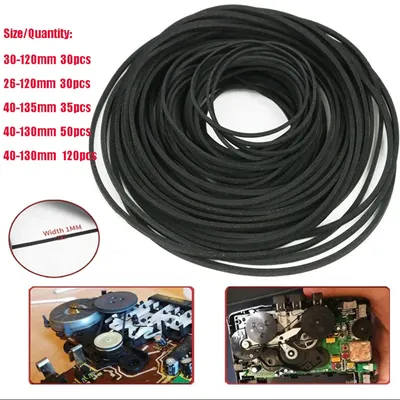 30-120pack Universal Mix Replacement Rubber CD DVD Rubber Belt Turntable New Assorted Strap Cassette