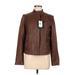 Cole Haan Leather Jacket: Brown Jackets & Outerwear - Women's Size Medium