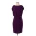 Adrianna Papell Casual Dress - Sheath: Purple Solid Dresses - Women's Size 4