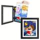 1pc Cadre De Rangement D'images D'art Pour Enfants Deux Cadres Photo Pliants Cadre Photo En Bois A4