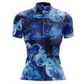 21Grams Femme Manches Courtes Maillot Velo Cyclisme Noir / bleu. Marrant Cyclisme Sommet VTT Vélo tout terrain Vélo Route Spandex Polyester Respirable Poche arrière Des sports Vêtement Tenue