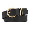 1pc Ceintures en cuir PU pour femmes pour jeans pantalons mode boucle dorée couleur unie simple dames ceinture