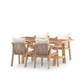 Ensemble de table et 4 chaises table céramique terracotta 168x87