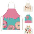 1 Pc Sweet Donuts tabliers de cuisine bavoirs en lin ménage nettoyage chasuble maison tablier de cuisine