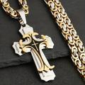 Collier Pendentif Croix Multicouche Vintage, Bijoux En Alliage Pour Hommes