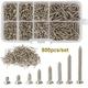 800pcs M2 Kit D'assortiment De Vis Autotaraudeuses En Acier Inoxydable, Kit D'assortiment De Vis Taraudeuses, Jeu De Vis À Ongles À Filetage En Bois Avec Écrou De Blocage