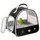 Cage de transport pour oiseaux, transparente et portable, avec perchoir en bois et tapis doux, approuvée par les compagnies aériennes pour les déplacements en extérieur des oiseaux