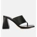 London Rag Muse Me Triangular Block Heel Thong Sandals - Black - US 8