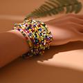 Bracelets d'amitié à breloques en perles colorées, 20 pièces/ensemble, cordon élastique fait à la main, accessoires de bijouterie