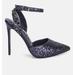 London Rag Cloriss Diamante Embellished Glitter High Heels - Blue - US-10 / UK-8 / EU-41