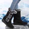 Femmes Bottes À Talons Compensés, Bottes Doublées De Fourrure Détaillées Avec Boucle De Mode, Bottes De Neige Confortables