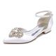 Per donna scarpe da sposa Ballerine Regali di San Valentino Scarpe bianche Matrimonio Feste Giornaliero Appartamenti di nozze Con diamantini Piatto Appuntite Elegante Di tendenza Raso Listino alla