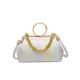 Women's Crossbody Bag Evening Bag PU Leather Party Chain Large Capacity Color Block Silver Black / Gold Black