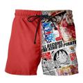 One Piece Monkey D. Luffy Portgas·D· Ace Beach Shorts Board Shorts Back To School Anime Harajuku Graphic Kawaii Shorts For Couple's Men's Women's Adults' 3D Print Street Casual Daily