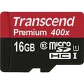 Transcend microSDHC 16GB Class 10 UHS-I 400x + SD Adapter - Transcend