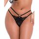 Scantilly by Curvy Kate Womens ST033100 Centrepiece Thong - Black Cotton - Size 14 UK