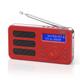 (Red) DAB/DAB+/FM Portable Digital Radio Alarm Clock with Rechargable Battery - MB225