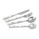 (Silver, 16pc set) Stainless Steel Cutlery Sets Marble PPE Handle