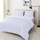 (White, King) Plain Duvet Quilt Covers Single Double King Sizes 3PC Soft Luxury Anti-Allergy Bedding Set