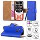 (Blue) For Nokia 3310 Premium Leather Flip Case Cover