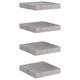 vidaXL 4x Floating Wall Shelves Concrete Grey MDF Bookcase Wall Board CD Rack