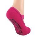 (4-8 UK, Pink) 2 Pairs Ladies Non Slip Grip Invisible Pilates Yoga Socks with Straps