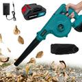 (1x Leaf Blower+1x3.0A Battery+Charger) Cordless Leaf Blower, 2-in-1 Leaf Blower & Vacuum-Makita Compatible