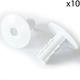 10x 8mm White Single Cable Bushes Feed Through Wall Cover Coaxial Hole Tidy Cap