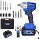 (Blue, With 1 Battery) Cordless Brushless Impact Wrench & Eletric Drill, 6.0Ah High Torque 420N.m Cordless Gun Kit, 0-3200/min, with Battery & Charger