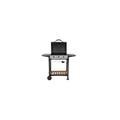 George Foreman GFGBBQ3BW 3 Burner Gas Barbecue with Automatic Ignition & Integrated Thermometer, Black, Gas BBQ, 2 Wheels Fitted Rack with 2 Shelves
