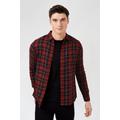 Mens Red Tartan Check Shirt