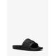 MK Jake Logo Embossed Rubber Slide Sandal - Black - Michael Kors